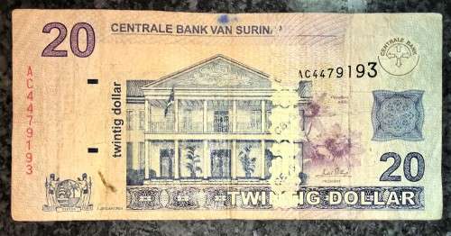 SURINAME 20 DOLLARS 2004