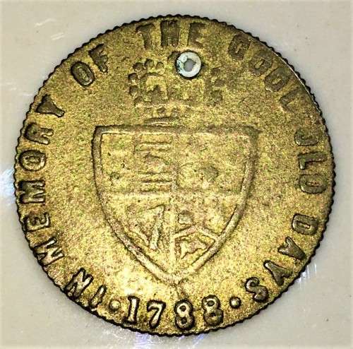 1788,,,1/2 SPADE GAMING TOKEN OF KING GEORGE III - IN MEMORY OF THE GOOD OLD DAYS