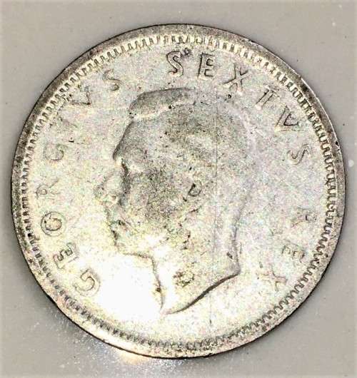 S A UNION SILVER  6D SIXPENCE 1952