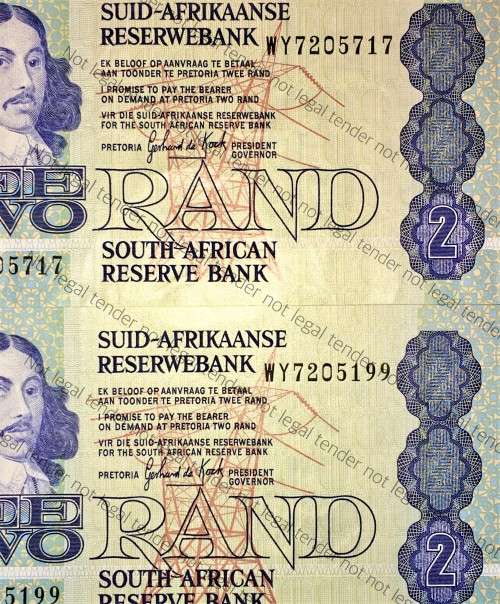 REPLACEMENT NOTE R2 GPC DE KOCK--WY7205199 & 717...1990,,, 3RD ISSUE AFR/ENG