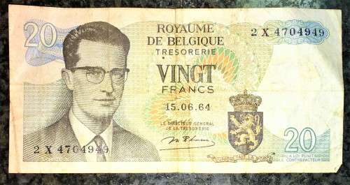 BELGIUM  20 FRANC 15-06-1964 X