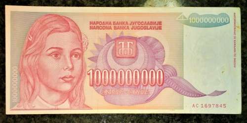 YUGOSLAVIA 1.000.000.000 DINARA 1993