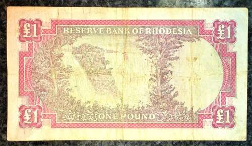 RHODESIA 1 POUND 14TH OCTOBER  SALISBURY  C.J.RHODES WATERMARK