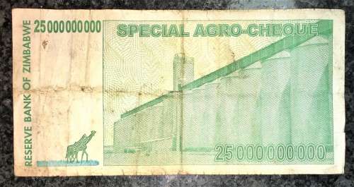 ZIMBABWE 25 BILLION DOLLARS 2008