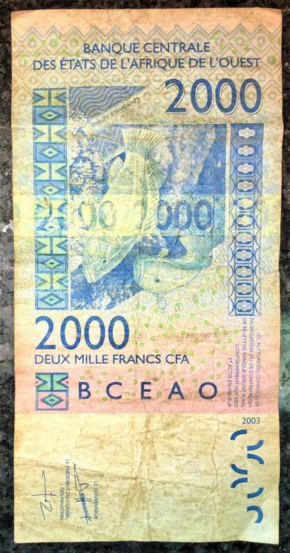 WEST AFRICA 2000 FRANCS BENIN 2003