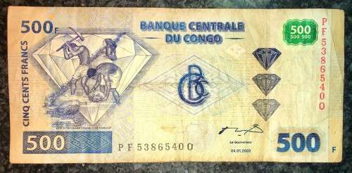 CONGO 500 FRANC 2002