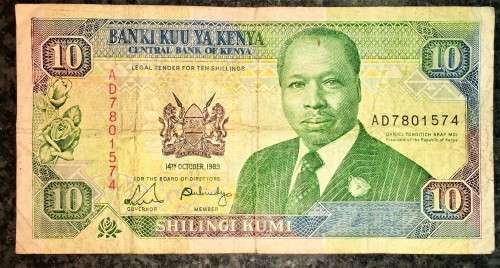 KENYA 10 SHILLINGI 1989