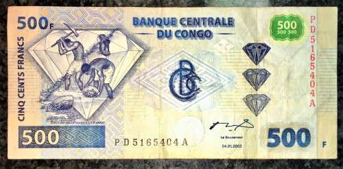 CONGO 500 FRANC 2002