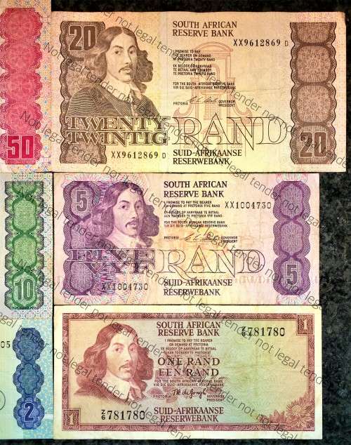 REPLACEMENT NOTES COMPLETE SET OF CL STALS &  DECIMALS R50 TO R1 1990 FIRST ISSUE  [1 BID TAKES ALL]