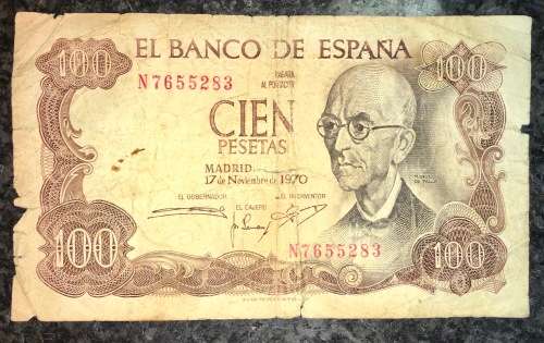 SPAIN 100 PESETAS 1970