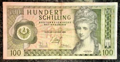 AUSTRIA 100 SCHILLING 1969