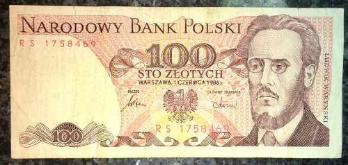 POLAND 100 ZLOTYCH 1986