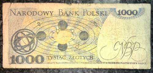 POLAND 1000 ZLOTYCH 1982