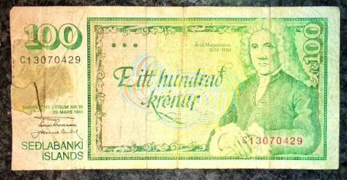 ICELAND 100 KRONUR 1961