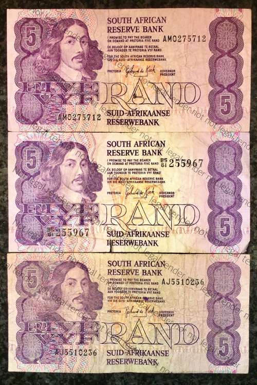 GPC DE KOCK R5 ---,3RD ISSUE 1989,(BID PER NOTE)