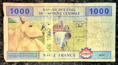 CENTRAL AFRICA 1000 FRANCS CONGO 2002