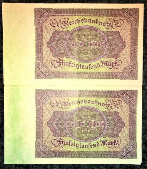 GERMANY 50,000 MARK CLOSE IN SEQUENCE 11484117-119-- 1922(1 BID TAKES ALL)