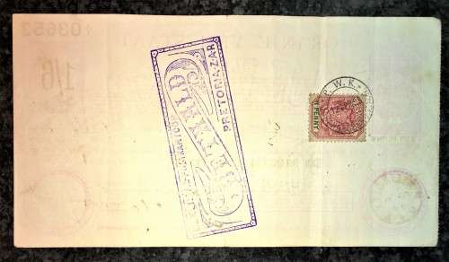 Z.A.R ORANJE VRIJ STAAT POST NOOT WTM 1 SHILLING & 6 PENCE STAMP LINDLEY 1898 & JHB 1899--PRETORIA
