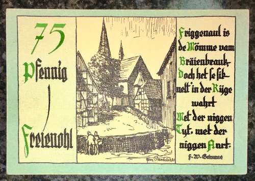 GERMANY 10 PFENNIG FREIENOHL 1920s ND UNC NOTGELD (EMERGENCY MONEY)