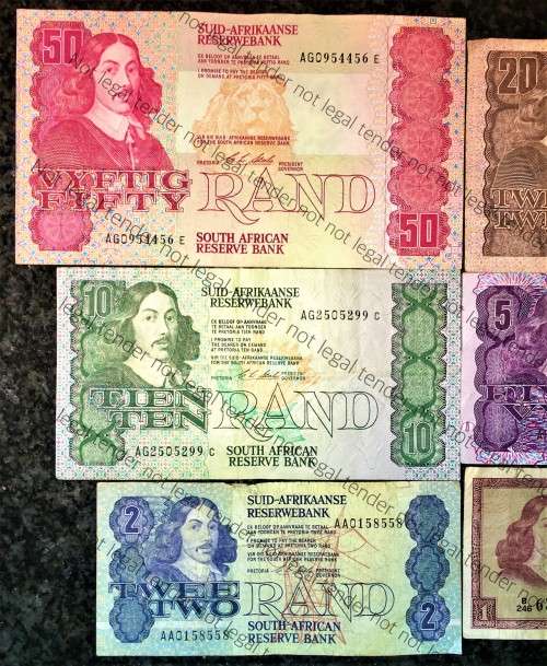 COMPLETE SET OF CL STALS & DECIMALS  R50 TO R2 AA --1ST ISSUE 1990 [R1  DE JONGH 1975]1 BID TAKES AL