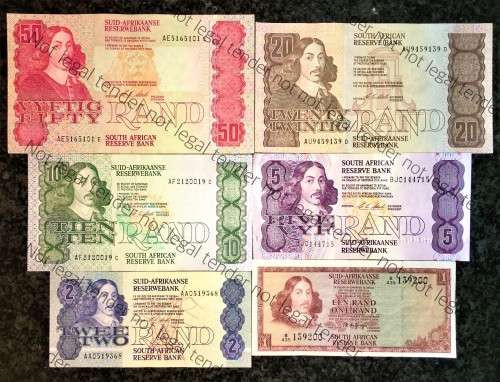 COMPLETE SET OF CL STALS & DECIMALS R50 TO R2 AA (UNC-EF) 1ST ISSUE 1990 [R1 DE JONGH 1975]