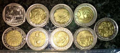 COMP SET OF COMMEMORATIVE R5-1994 TO 2021 SEALED MANDELA 2000 PROOF LIKE IN COVER