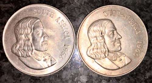 SOUTH AFRICA SILVER SET R1 --1966 BOTH ENGLISH & AFRIKAANS SILVER 80%(1 BID TAKES ALL)