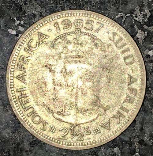S A UNION SILVER 2 1/2 SHILLING 1957