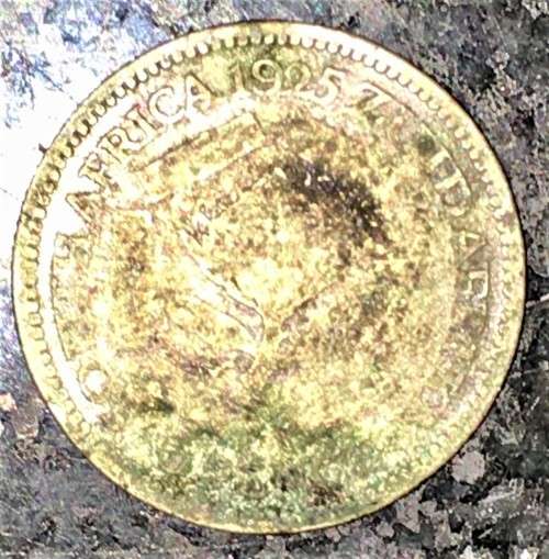 S A UNION SILVER 6D SIXPENCE 1925 - SILVER 80%