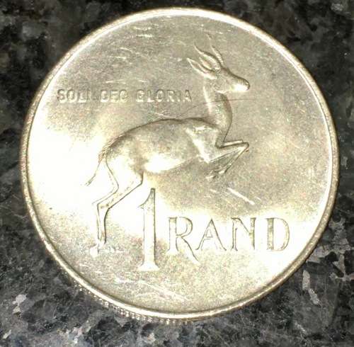 SOUTH AFRICA SILVER --R1-- 1966 ENGLISH SILVER 80%