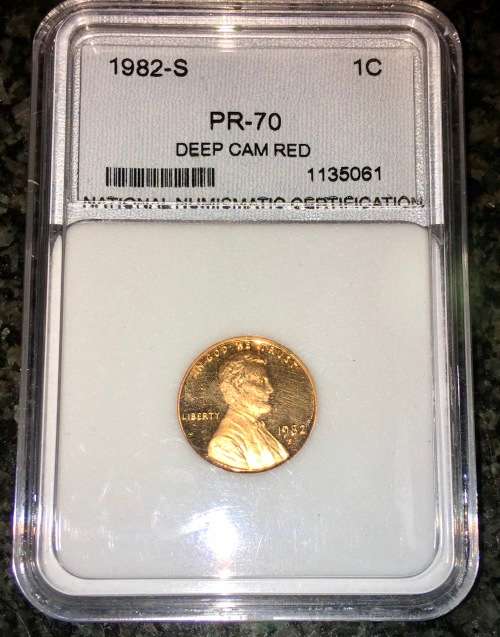 USA 1 CENT 1982-S GRADED PR70 DEEP CAM RED NNC