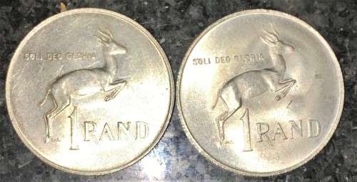 R S A  SILVER R1--1967 BOTH ENGLISH & AFRIKAANS -- 80% SILVER(1 BID TAKES ALL)
