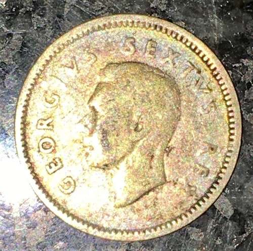 S A UNION SILVER 3D THREEPENCE TICKEY --1951 --
