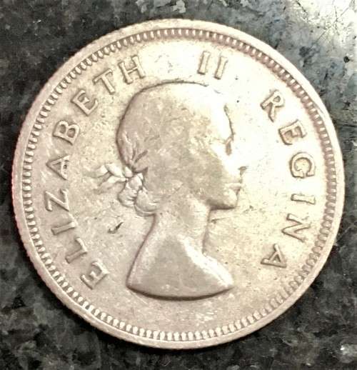 S A UNION SILVER  2 SHILLING 1956 SILVER