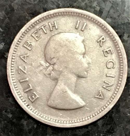 S A UNION SILVER  1 SHILLING 1957 SILVER