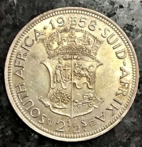 S A UNION SILVER 2 1/2 SHILLING 1958 SILVER GOOD CONDITION