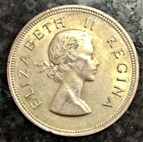 S A UNION SILVER 2 1/2 SHILLING 1958 SILVER GOOD CONDITION