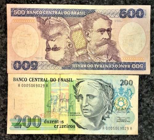 BRASIL SET  500 CRUZADOS  & 200 CRUZEIROS  ND(1 BID TAKES ALL))