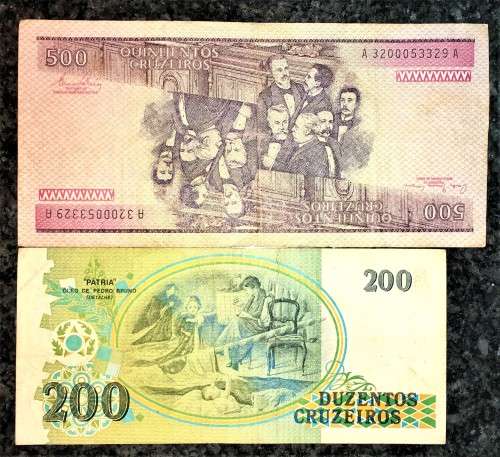 BRASIL SET  500 CRUZADOS  & 200 CRUZEIROS  ND(1 BID TAKES ALL))