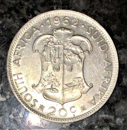 R S A SILVER 20 CENT 1962