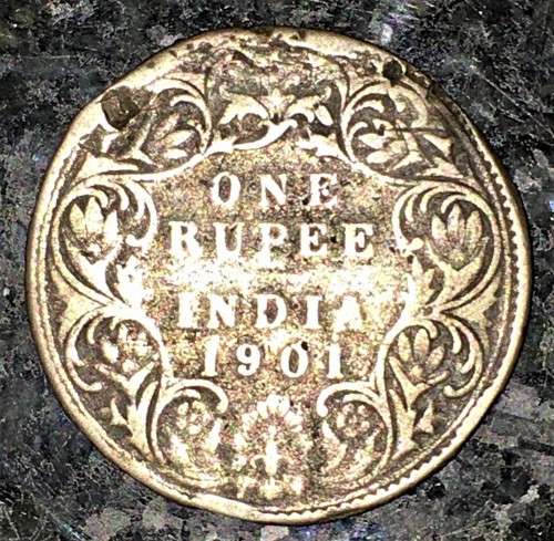 INDIA SILVER 1 RUPEE 1901 SILVER .917