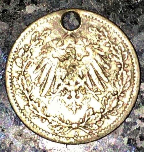 GERMANY 1/2 MARK 1909 -- SILVER .900