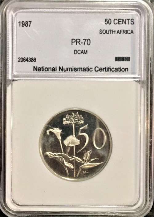 R S A -  PROOF DCAM 50 CENT 1987 GRADED PR-70 PEFECT GRADE NNC