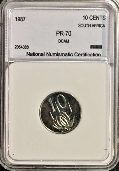 R S A -  PROOF DCAM 10 CENT 1987 GRADED PR-70 PEFECT GRADE NNC