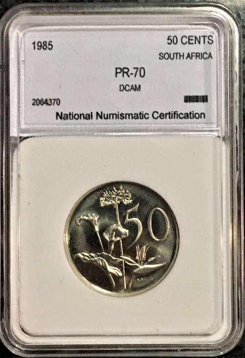 R S A - PROOF DCAM 50 CENT 1985 GRADED PR-70 PEFECT GRADE NNC