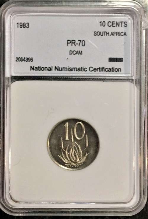 R S A - PROOF DCAM  10 CENT 1983 GRADED PR-70 PEFECT GRADE NNC