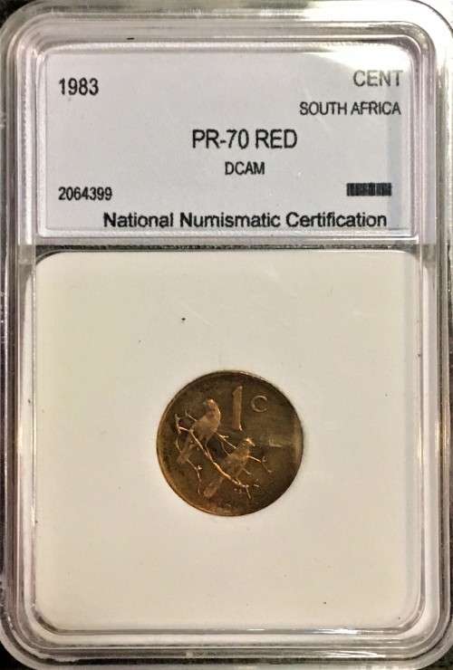 R S A - PROOF DCAM RED 1 CENT 1983 GRADED PR-70 PEFECT GRADE NNC