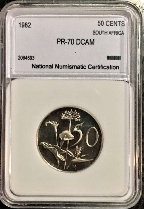 R S A - PROOF DCAM  50 CENT 1982 GRADED PR-70 PEFECT GRADE NNC
