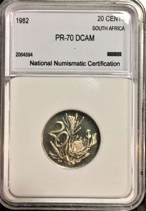 R S A - PROOF DCAM  20 CENT 1982 GRADED PR-70 PEFECT GRADE NNC