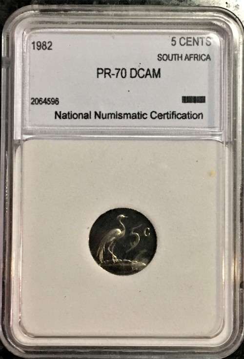 R S A - PROOF DCAM  5 CENT 1982 GRADED PR-70 PEFECT GRADE NNC